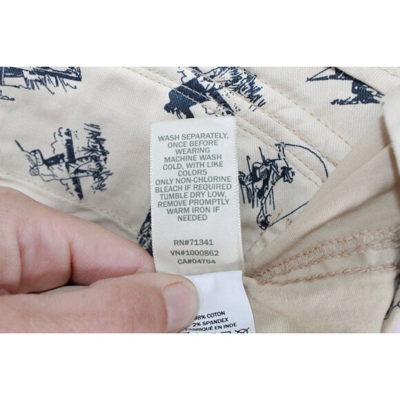 LL Bean Stretch Canvas Cargo Pants Mid Rise Straight Leg Boulder Size 12 - Picture 9 of 11